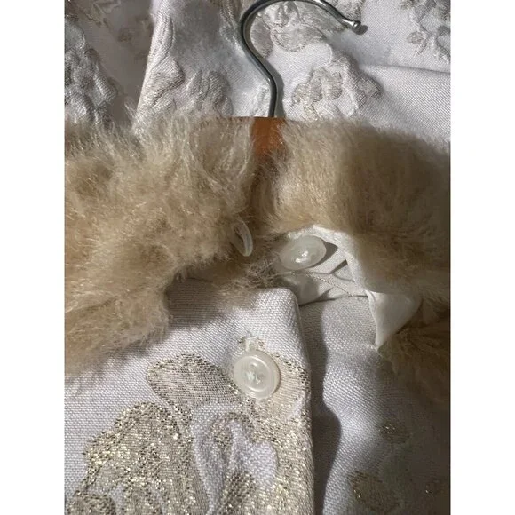 Janie & Jack Dress White Faux Fur Collar Tulle Holiday Party Size 7 Years    E14 - Picture 5 of 7